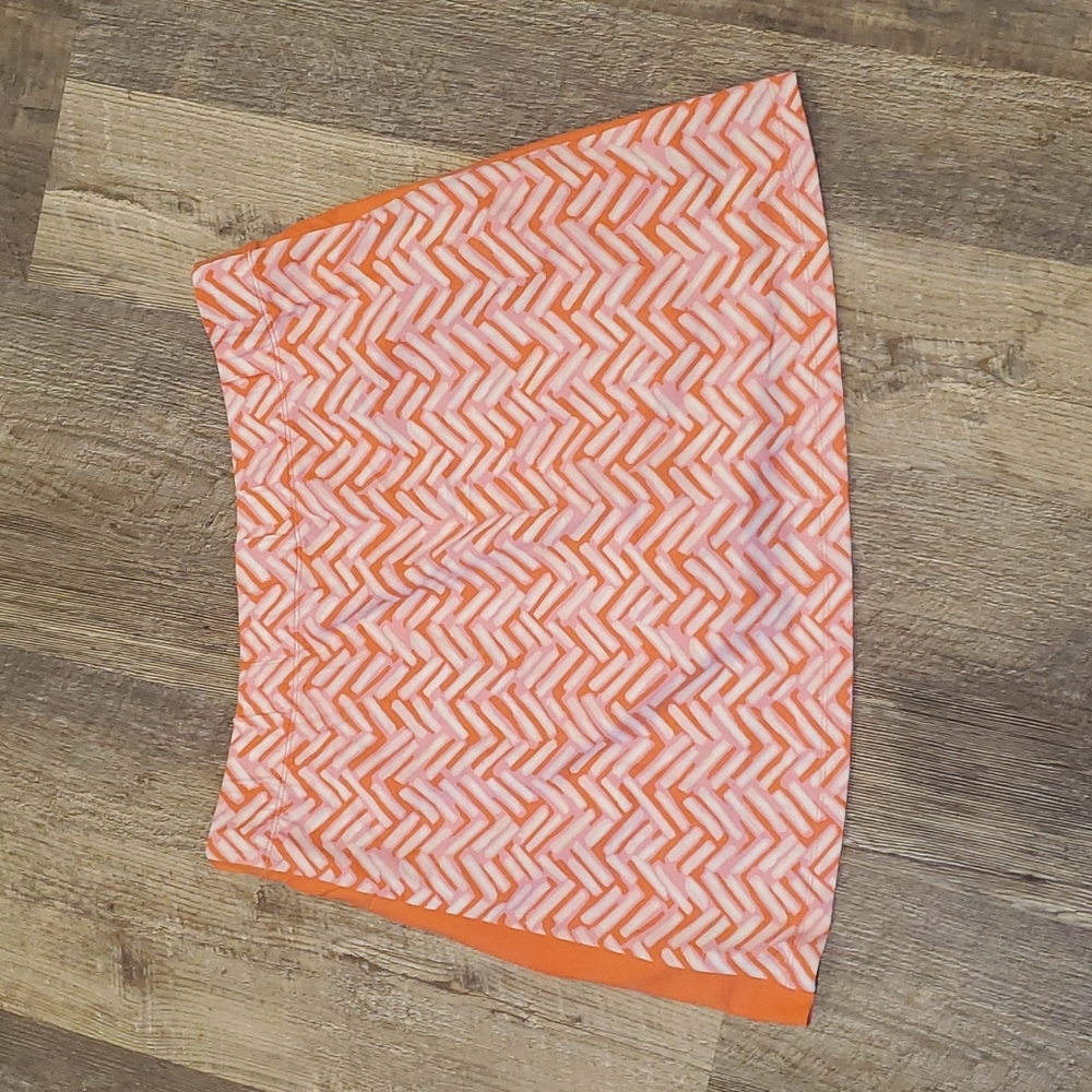 J. McLaughlin skirt athletic orange white women size L - Picture 2 of 7